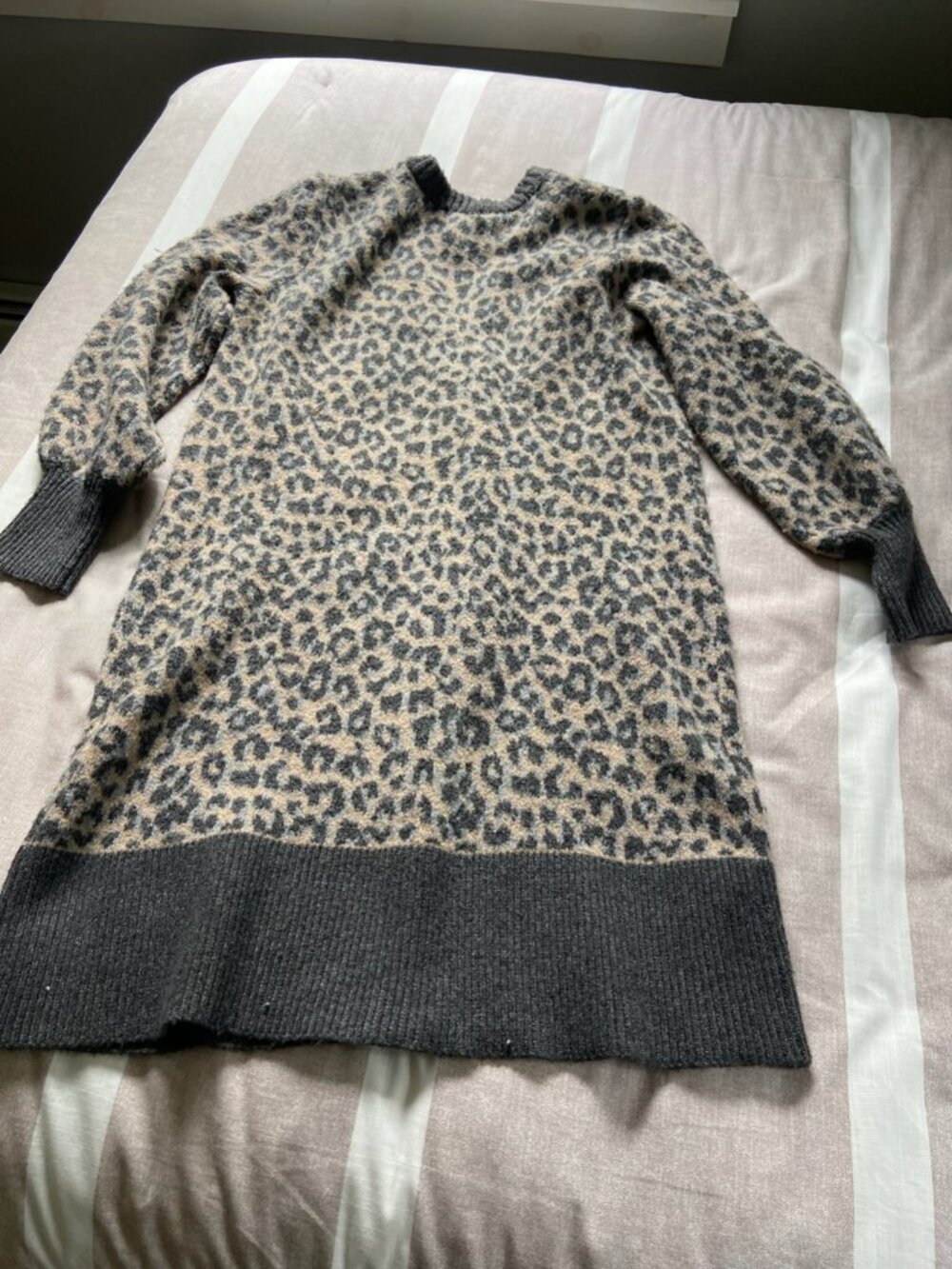 NWT Marled Leopard Print Long Cardigan Sweater - Picture 6 of 7